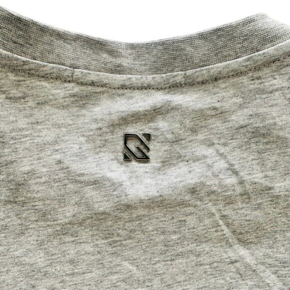 GIUSEPPE DI MORABITO Cropped T-shirt Grey Buckle Size XS Short Sleeve Cotton - Picture 7 of 8